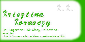 krisztina kormoczy business card