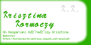 krisztina kormoczy business card
